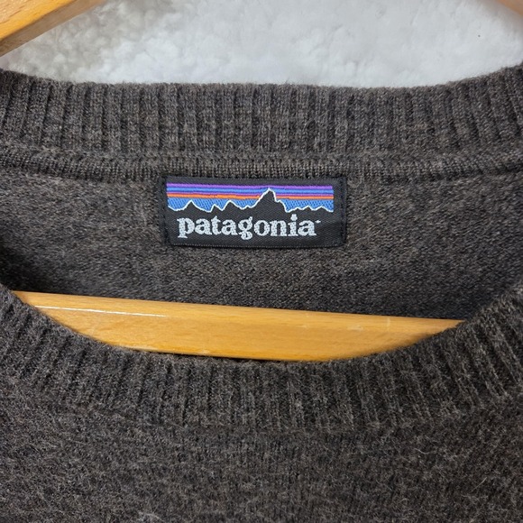 Patagonia Sweater Womens Medium Brown Striped Knit Crewneck Pullover Top - Picture 2 of 6